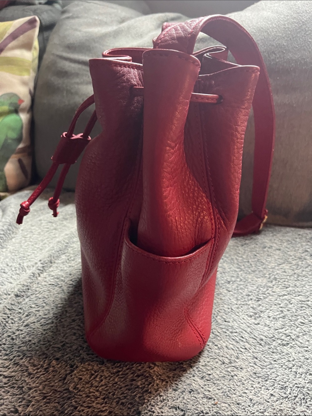 Coach Sonoma 4926 red drawstring purse EUC - Picture 3 of 12
